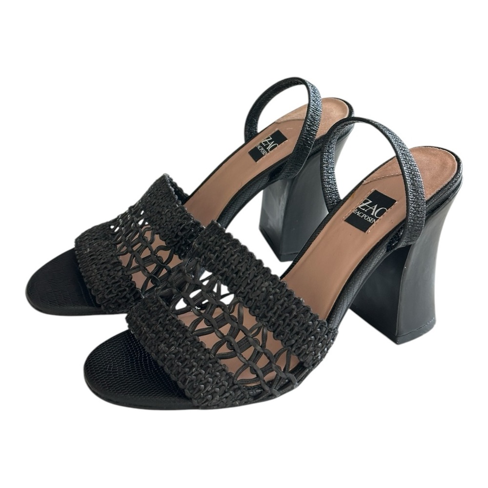 ZAC Zac Posen Women's Heeled Block Sandals Black Size 6.5